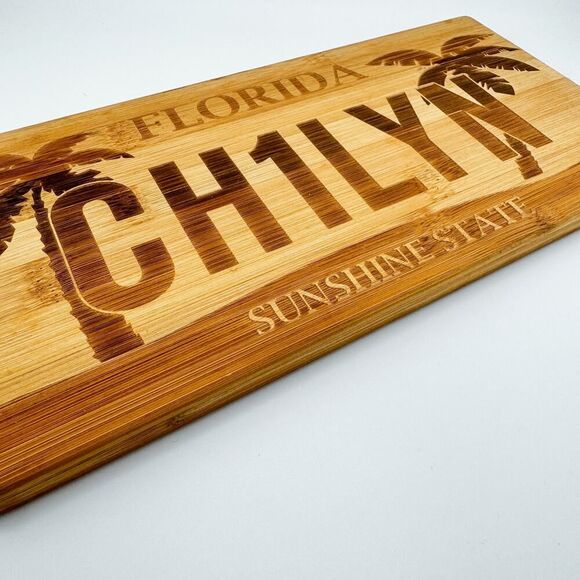 Florida CH1LYN Personalized Bamboo Cutting Board Kitchen Decor Sunshine State - Picture 3 of 8